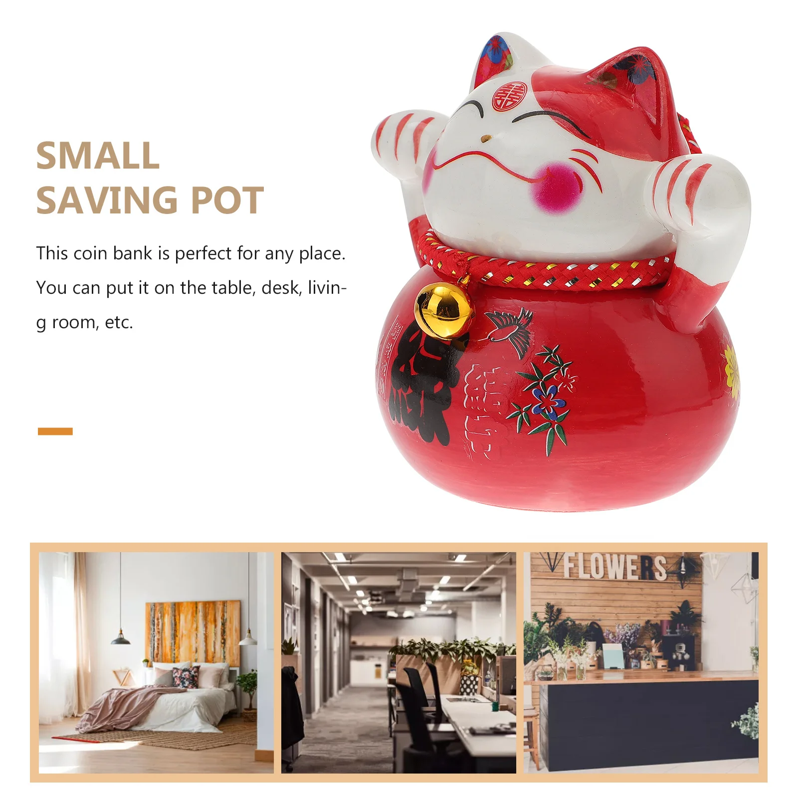 

1pc Red Creative Saving Pot For Kids Money Storage Home Decor Gift Coin Bank Desktop Cartoon Decor Small Change Container