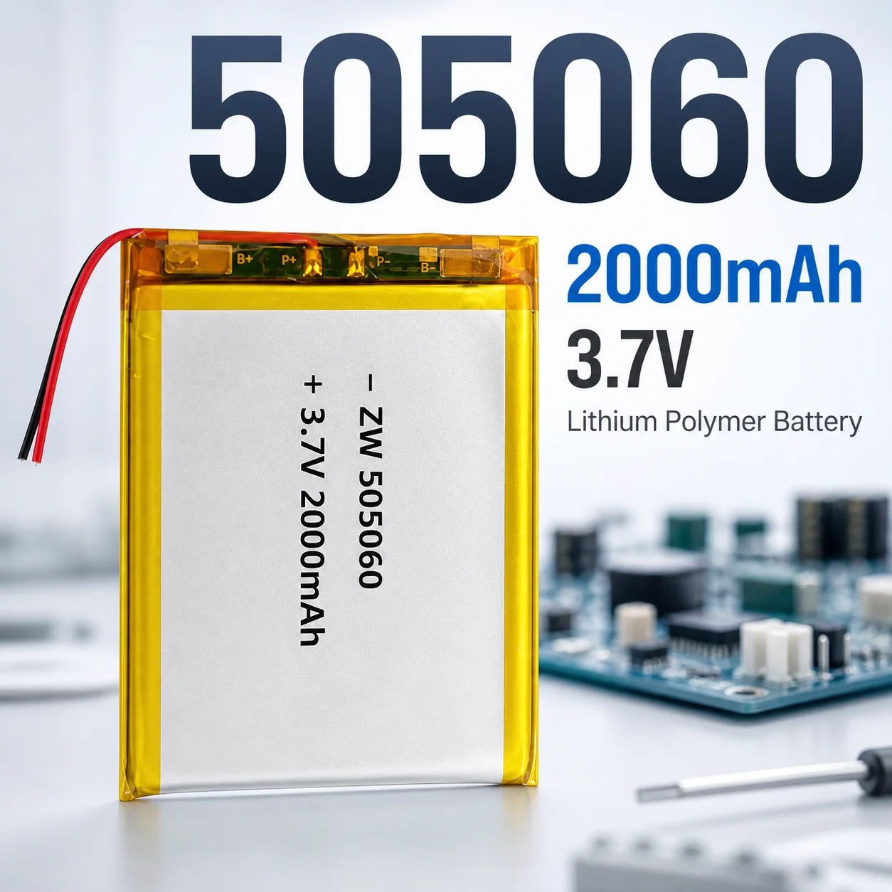 505060 2000mAh 3.7V Rechargeable LiPo Battery, Lithium Polymer Battery for Phone PDA POS GPS MID TV Box Tablet PC