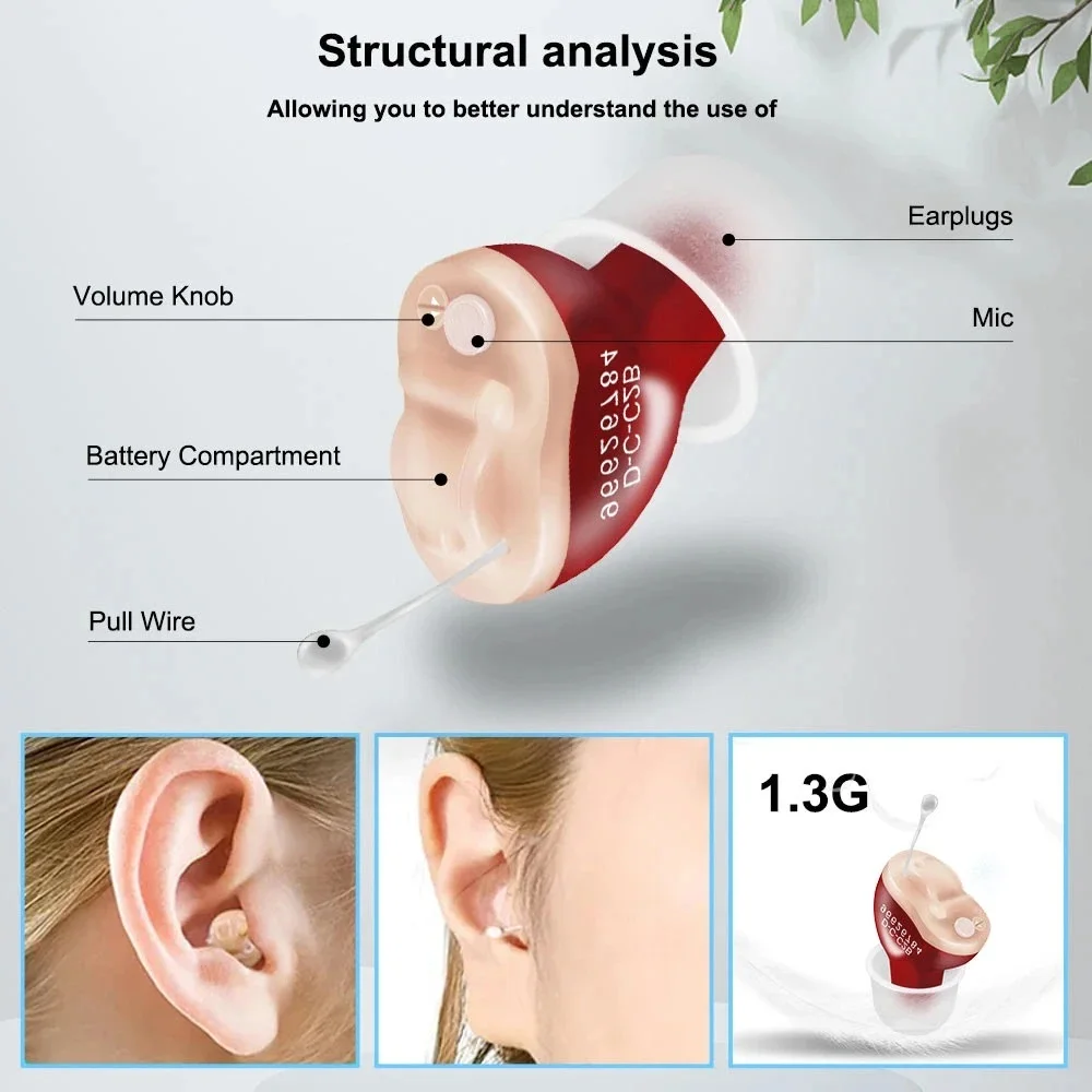 Hearing Aids for Deafness/Elderly Mini Invisible Hearing Aid Sound Amplifier Adjustable Micro Wireless CIC Ear Aids Audifonos