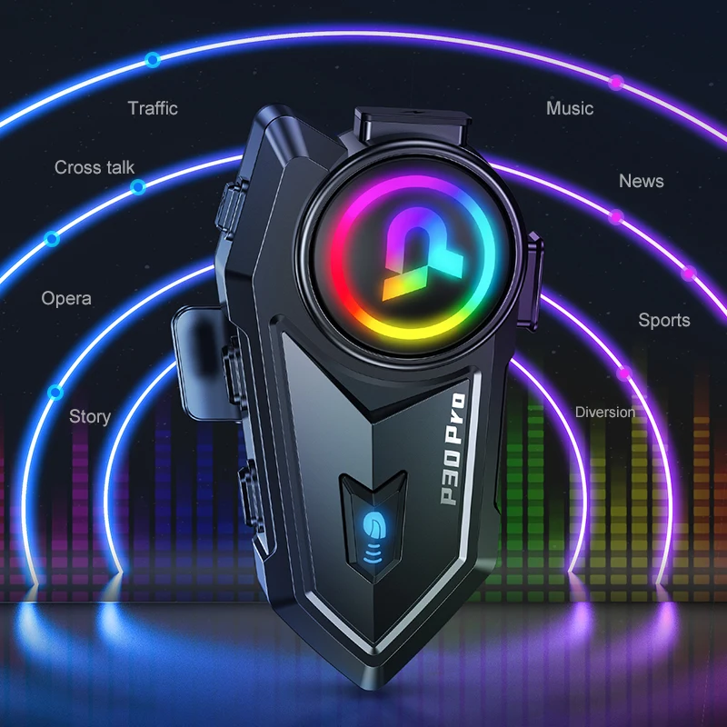 KEBIDUMEI P30 Pro الخوذات سماعة 2In1 Mic سمّاعات بلوتوث مقاوم للماء سماعة راديو FM دراجة نارية الاتصال الداخلي موتو اكسسوارات