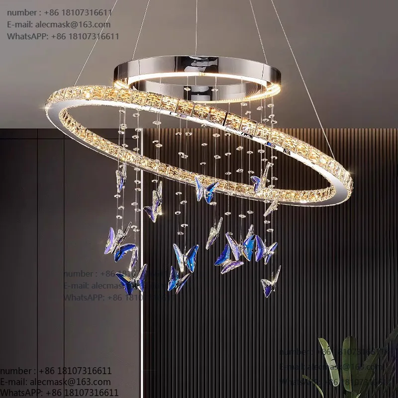 

Italian living room chandelier crystal butterfly atmosphere bedroom dining room