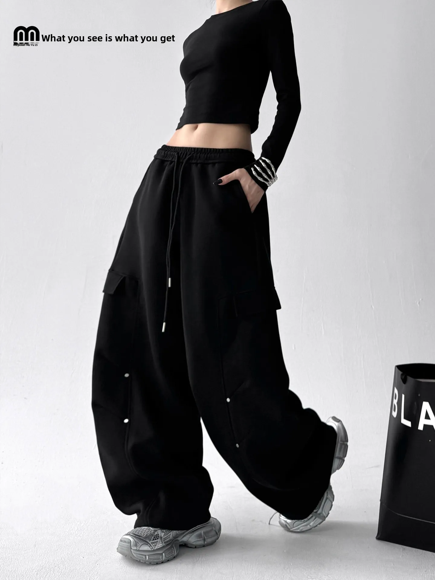 

Весна 2026: Повседневные женские брюки-шаровары для высоких, в стиле хип-хоп, для уличных танцев, джаза, спорта и работы, прямые, с высокой талией, струящиеся