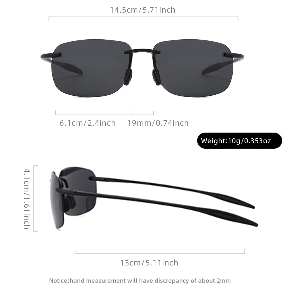 Ultralight TR90 Sunglasses Men Women Frameless Driver Driving Sun Glasses Fashion Outdoor Fishing Hiking Running Sports Shades