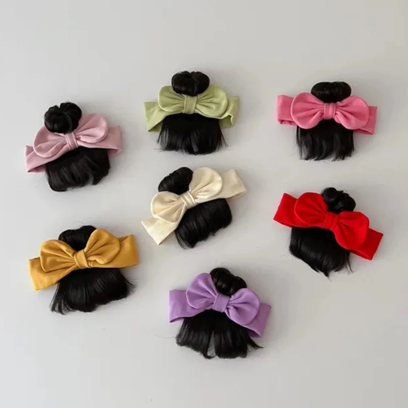 Infants Bowknot Wigs Headwear Lovely Toddlers Hair Accessories for Newborns