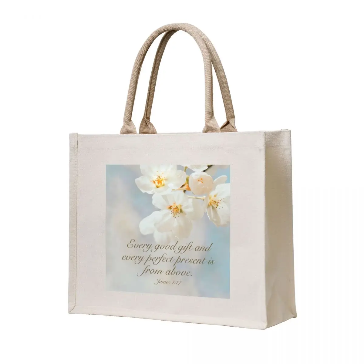 

James 1:17 Tote Bag Canvas shoulder bag Women's shopper bag Fabric reusable shopping