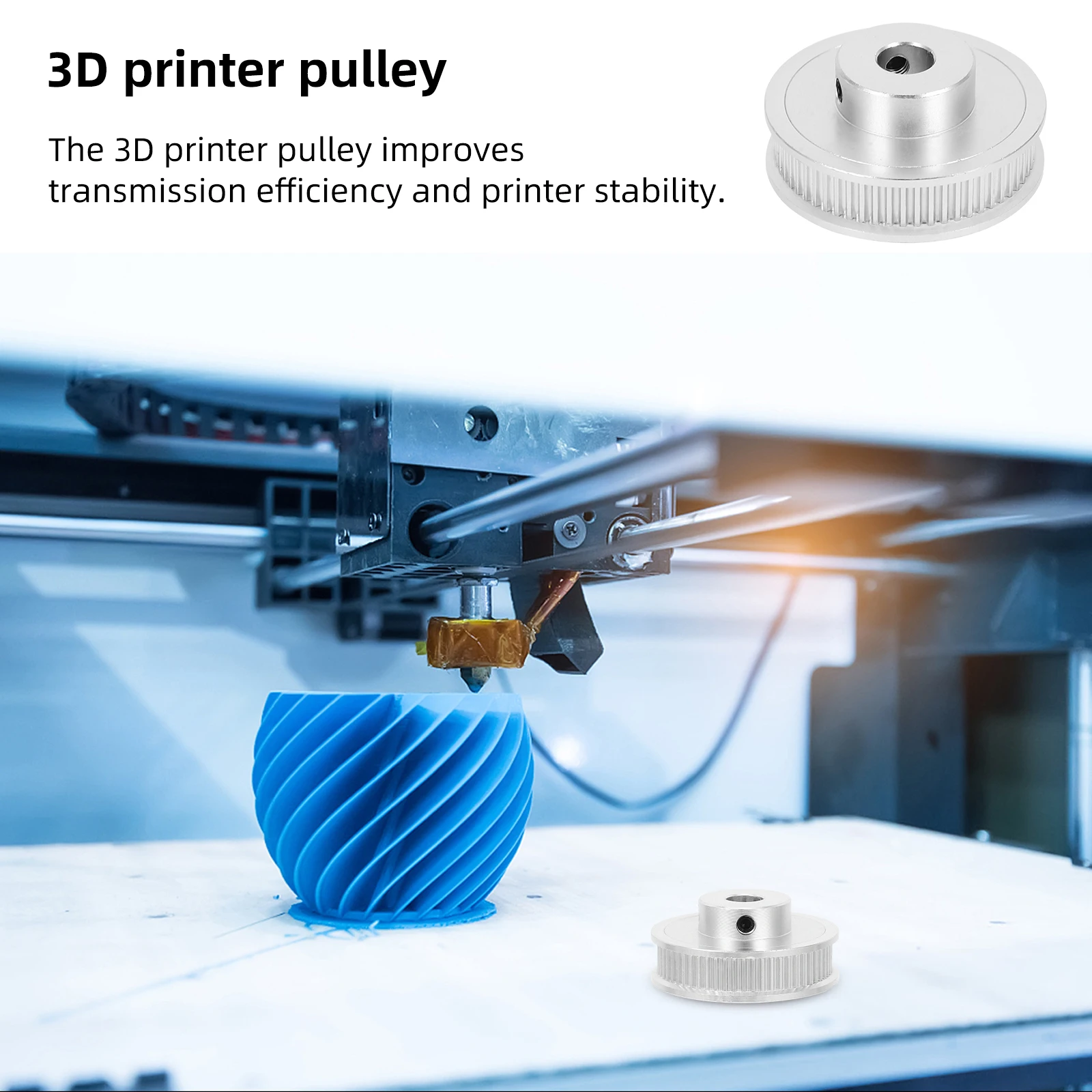 

3D Printed Pulley Aluminum Cable Mechanical Timing Pulleys Clothesline Belt Drive Idler Wheel Alloy for