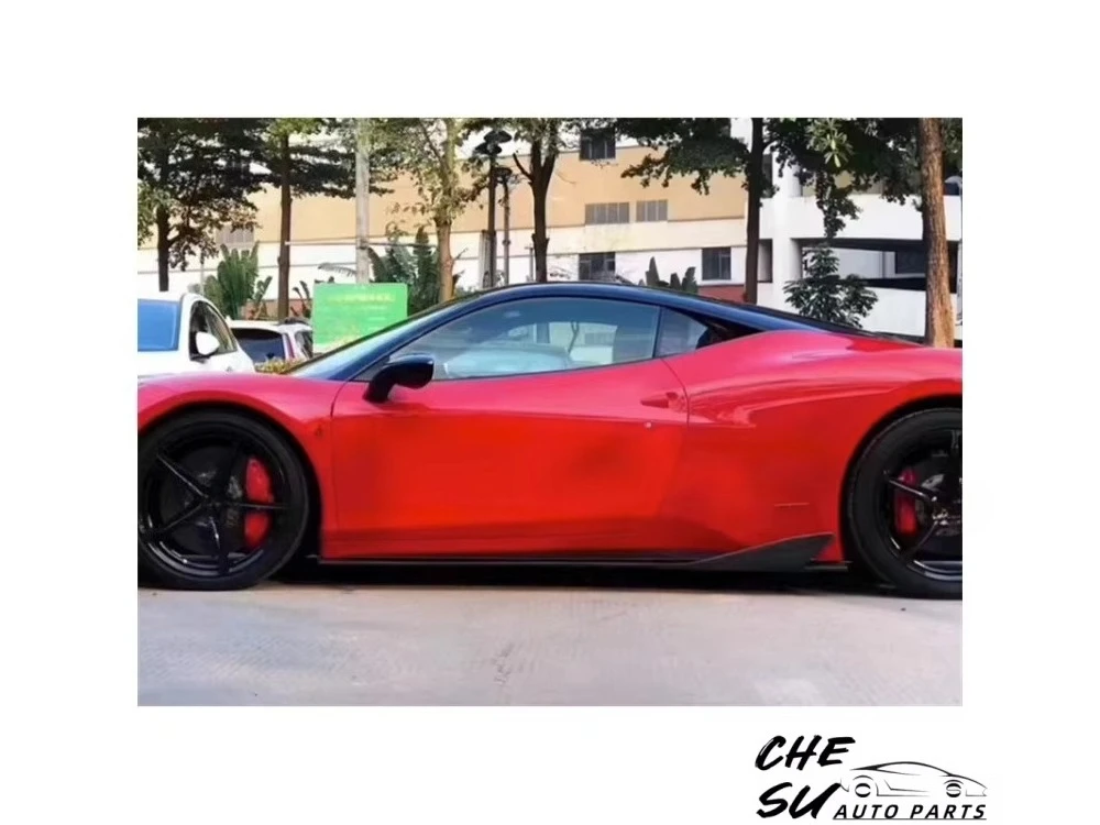 Carbon Fiber V-style Side Skirt Body Kit for Ferrari 458 Italian Spider Modification