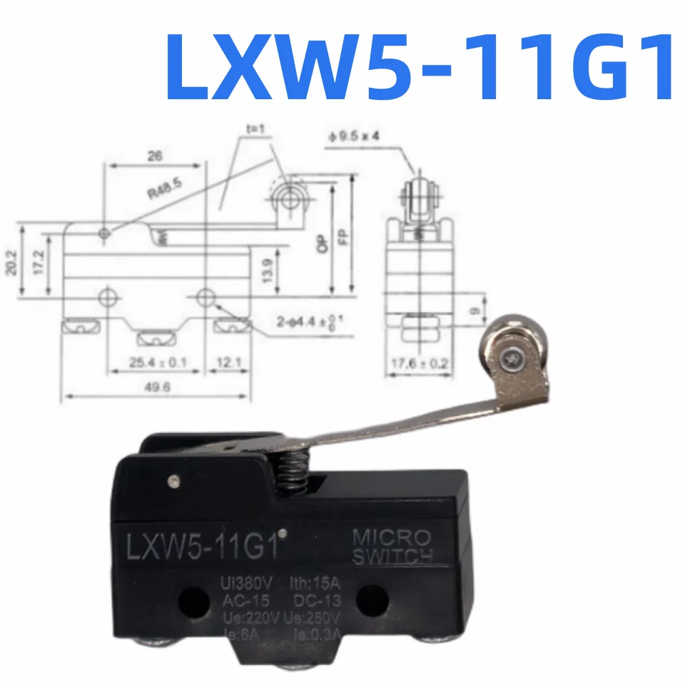 1pcs LXW5 Micro Switch AC 380V DC 220V 10A Push Plunger Actuated Momentary Limit Switch LXW5-11M 11Q2 11D 11M 11N1 N2 11G