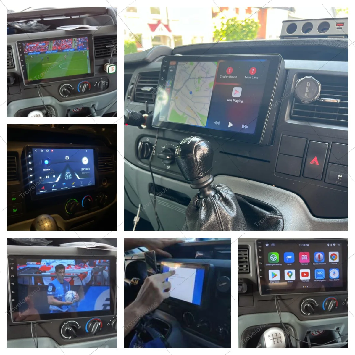 Untuk Ford New Transit 2009-2019 Focus 2005-2010 2 Din Android layar Radio Stereo Head Unit Autoradio GPS Multimedia Player mobil