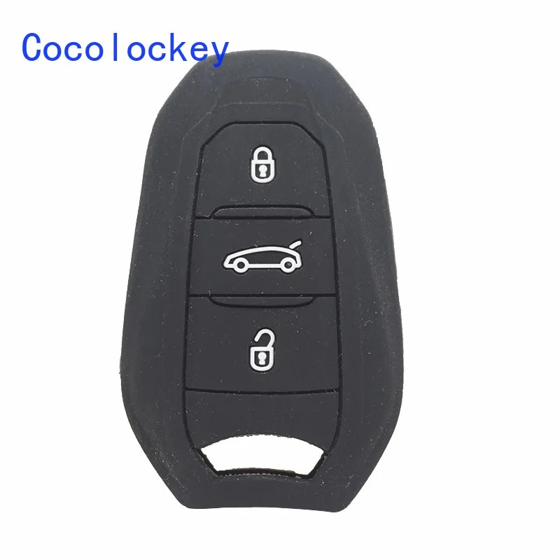 

Cocolockey силиконовый чехол для автомобильного ключа для Peugeot 508 301 2008 3008 4008 407 для Citroen Elysee 3 защитный держатель кнопки