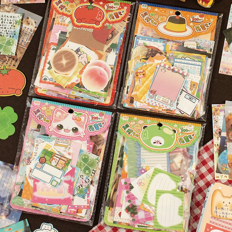 

4 стиля, 200 шт./пакет, граффити, древний утренний стиль, липкие заметки, материал, упаковка, сделай сам, материал для справочника, чехол для телефона, украшение для дневника