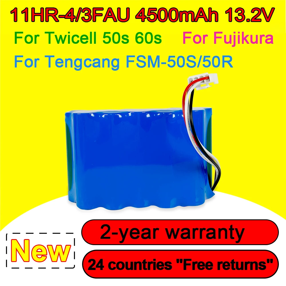 

13.2V 4500mAh 11HR-4 3FAU New Battery For Twicell 50s 60s FOR Fujikura BTR-08 BTR-08R FSM-18R/18S/50R/50R 11HR-4/3FAUP