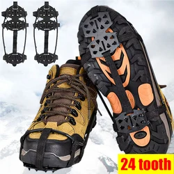 24-tooth Crampons Non-slip Shoe Covers Outdoor Winter Snow Anti-fall Adults Kids Professional Climbing Ice Non-slip Shoe Covers
