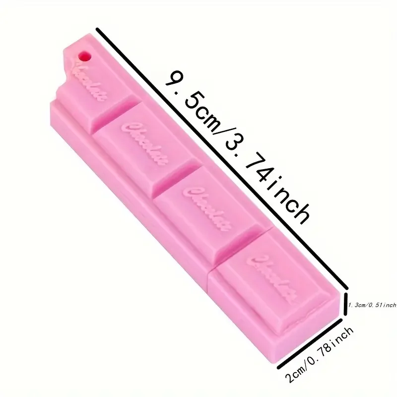 3PCS Chocolate Shaped Ballpoint Pen Set, Chocolate White Pink Colored, Funny Office And Study Supplies