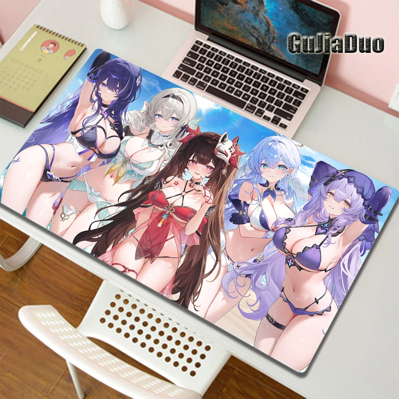 Honkai-Star Rail Robin Anime Mouse Pad, Gamer Laptop Play Mat, Kawaii Gaming Room Acessórios, Comic Mousepad, PC Almofada, 80x40, XXL