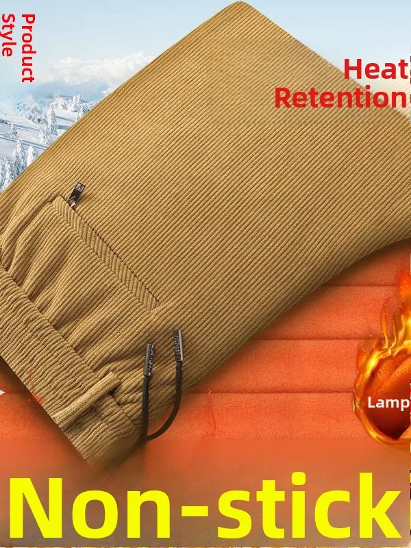 

Thiened Corduroy Men's Casual Pants Spring Autumn Wear Resistant Dirt Proof Straight Leg Loose Fit Comfortable Work Trousers