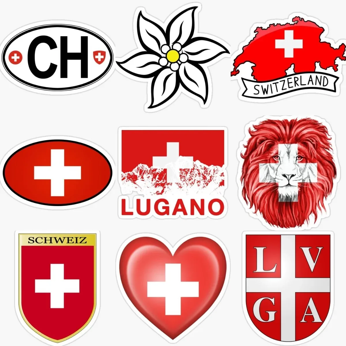 

Switzerland CH Flag Map Creative Sticker Laptop Car Window Motorcycle Truck Helmet Racing Camper Off-road Wall Decal Assecories