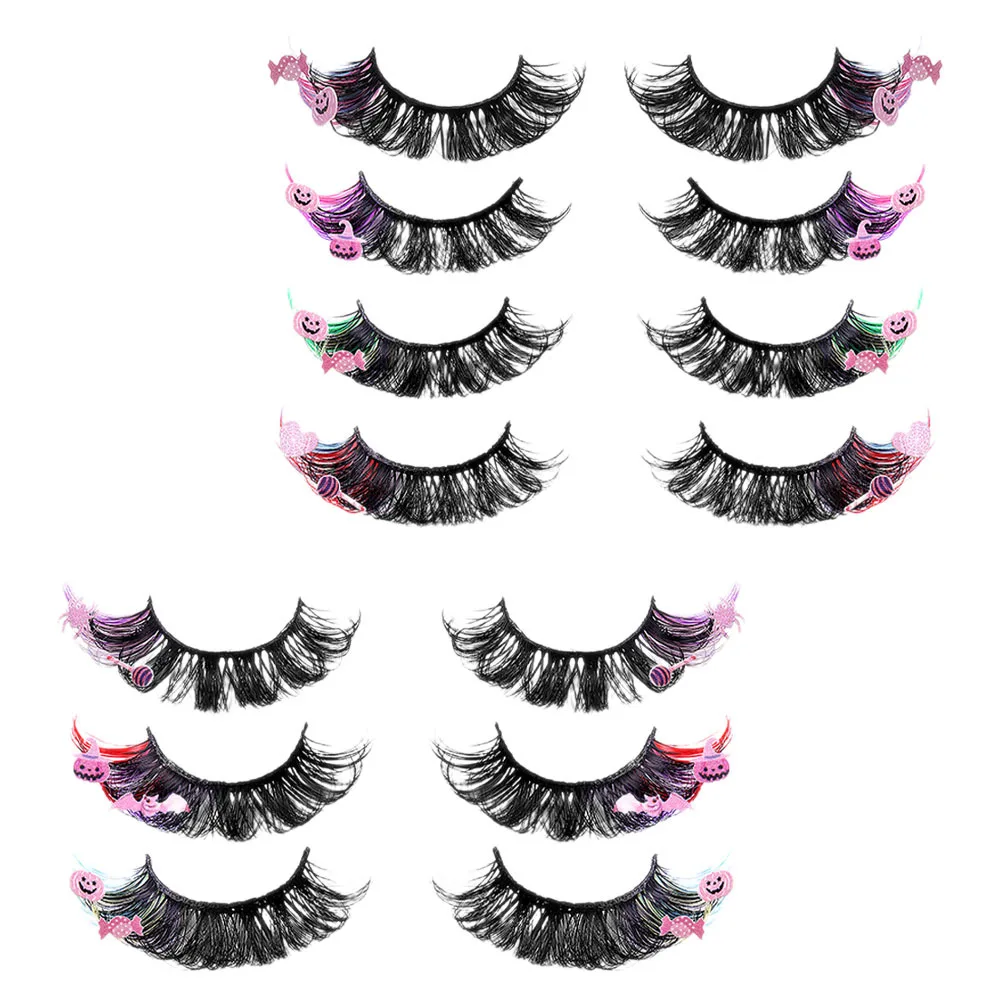 Colorful False Eyelashes Thick Curled Lash Extensions For Party Wedding Makeup Lash Clusters Colored Lashes