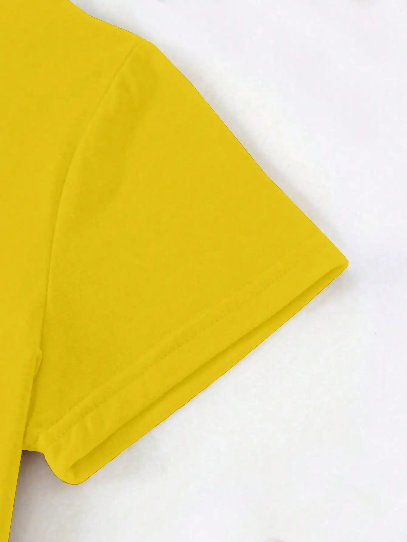 Women's Yellow T-Shirt with Gold Rose Print, Round Neck Short Sleeve Casual Top image 4