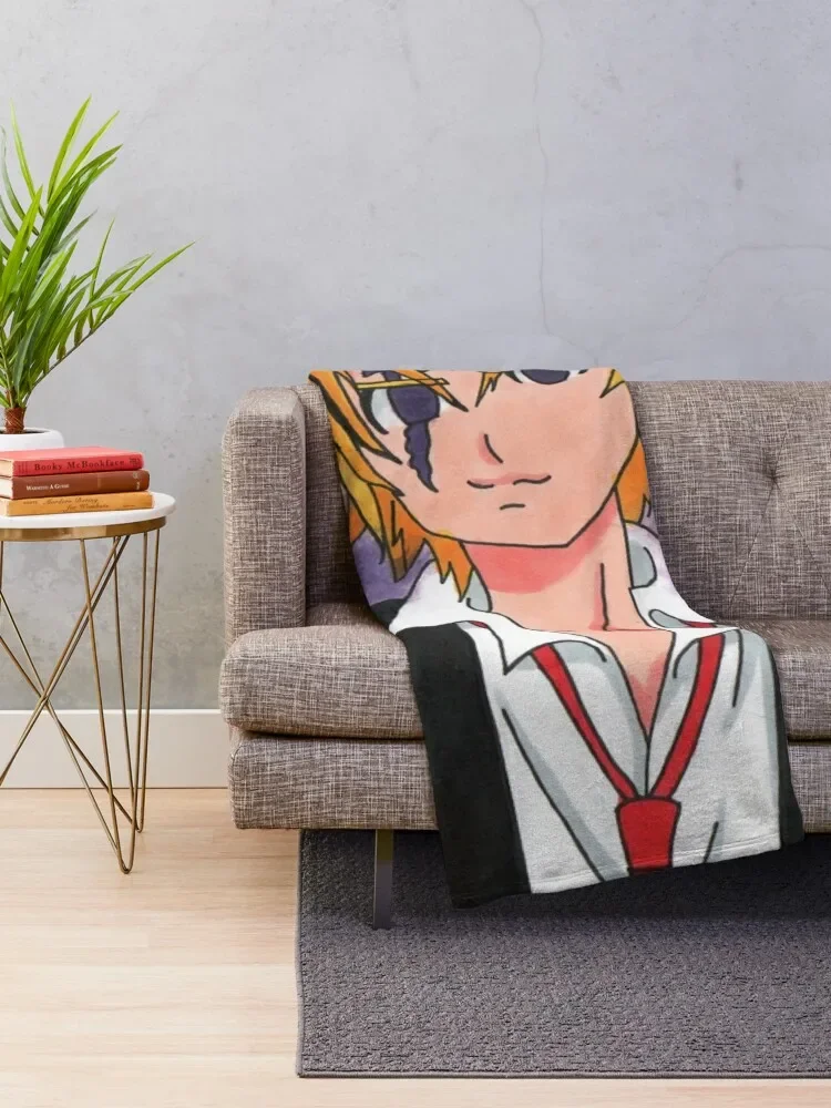 Meliodas Throw Blanket Thermals For Travel Personalized Gift Plaid on the sofa sofa bed Blankets