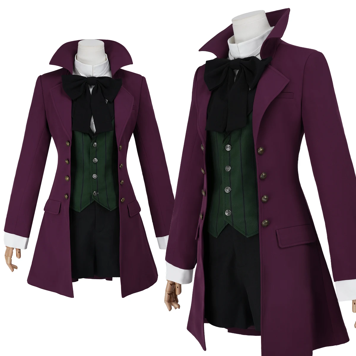 HOLOUN Alois Trancy Jim Macken Anime Cosplay Costume Convention Halloween Christmas Frock Coat Shirt Waistcoat Cravat Shorts