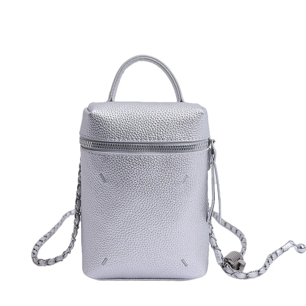 

Chic Korean Leather Square Bag Small Solid Color Single Shoulder Bag High-grade Chain Women’s Handbag Female