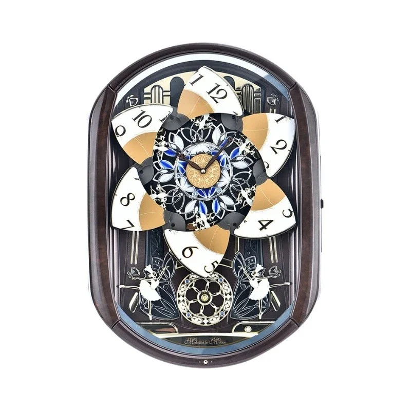 LED lights music clock, crystal rotating quartz music clock