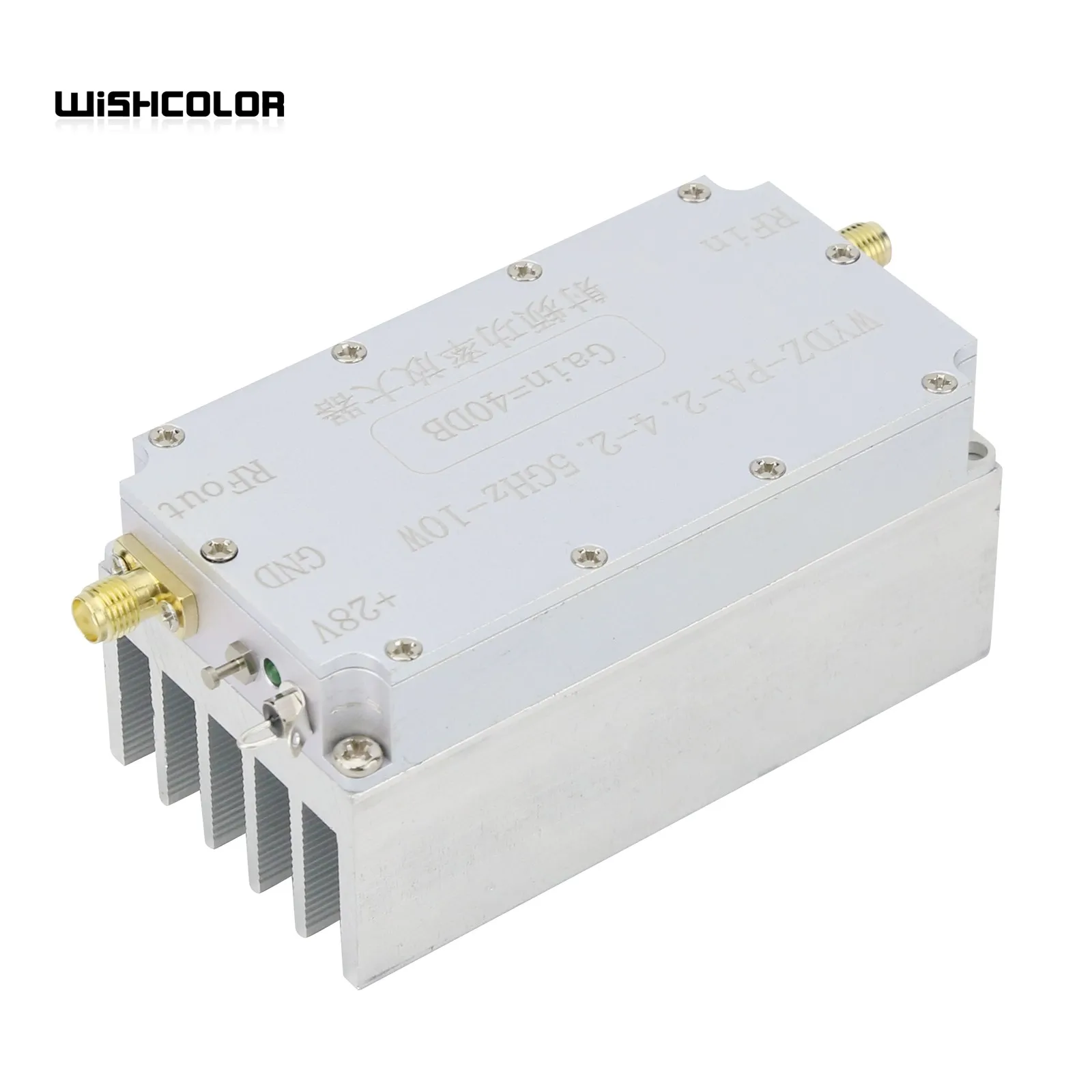 Wishcolor WYDZ-PA-2.4-2.5GHz-10W RF Power Amplifier RF Power Amp Designed with Heat Sink 40dB Gain 10W Output