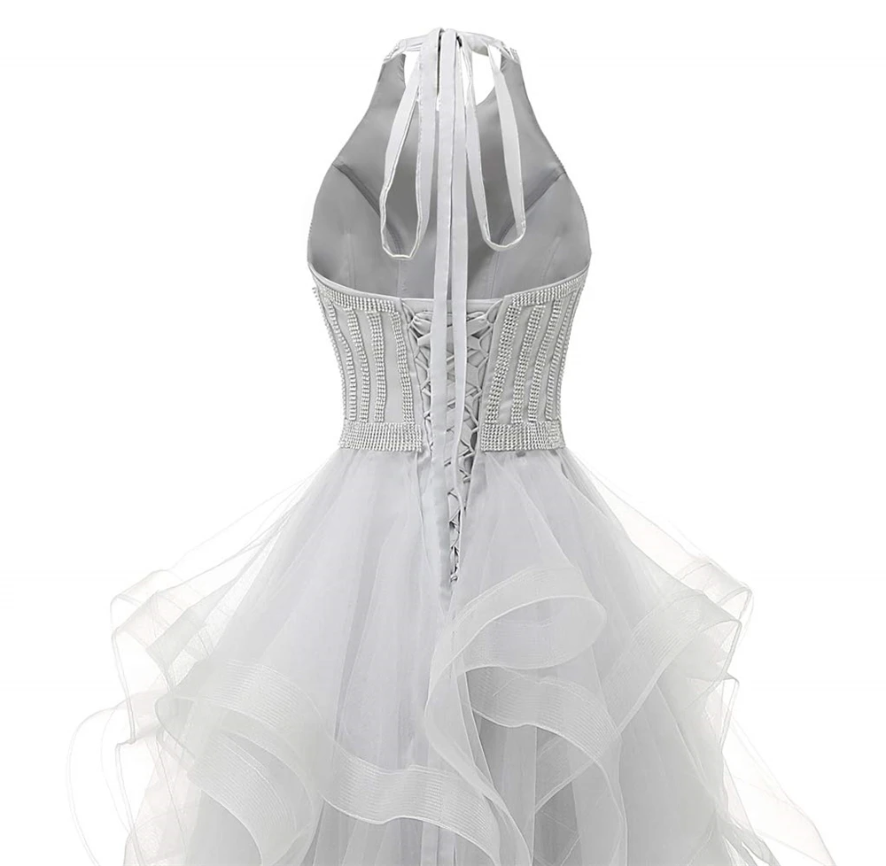 Bealegantom – robe de Cocktail courte en Organza, tenue de fête, ligne a, avec perles en cristal, à plusieurs niveaux, QA2022-20