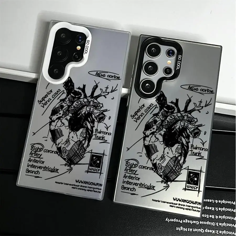 Case for Samsung Galaxy S25 S23 Ultra Note 20 Ultra S23 S24 FE S21 S25Edge S20 Plus S22 Phone Cover Creative Model Heart