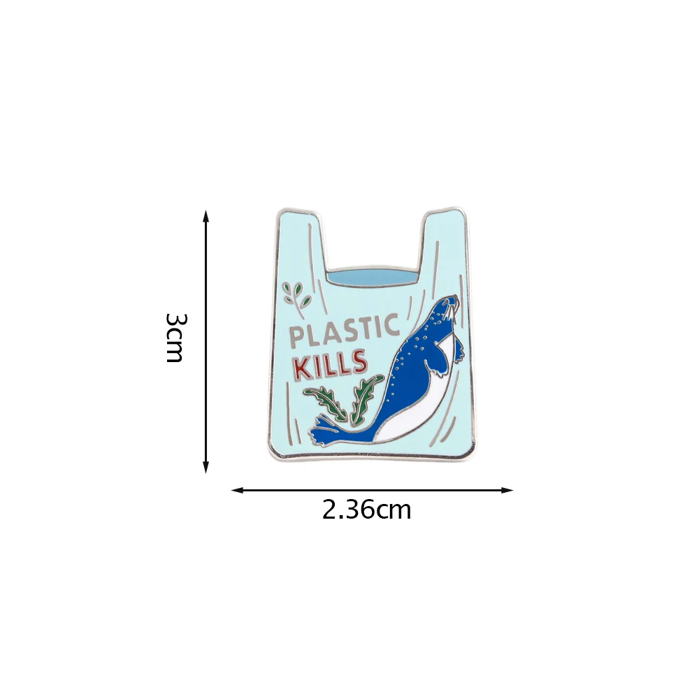 Plastic Kills Enamel Pin Marine Life Sea Lion Brooch Plastic Pollution Protecting The Marine Environment Eco Gifts