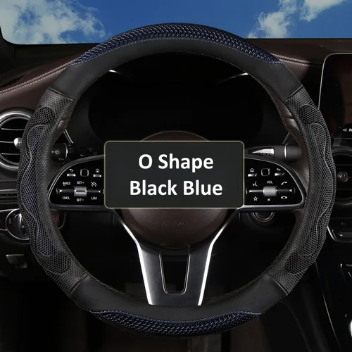 Imagen 2 del producto Nueva Funda de Volante Tridimensional en Forma de D, Funda de Cuero Duradera con Forro Antideslizante, Universal de 38 cm