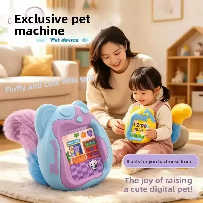 Color Screen Virtual Pet Keychain Mini LCD Screen Electronic Pet Machine Educational Electronic Mini Electronic Pet Girls