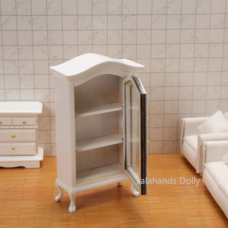 1:12 Dollhouse Mini Simulation Display Cabinet, Wine Cabinet and Bookcase Miniature Model for Dollhouse Furniture Decoration