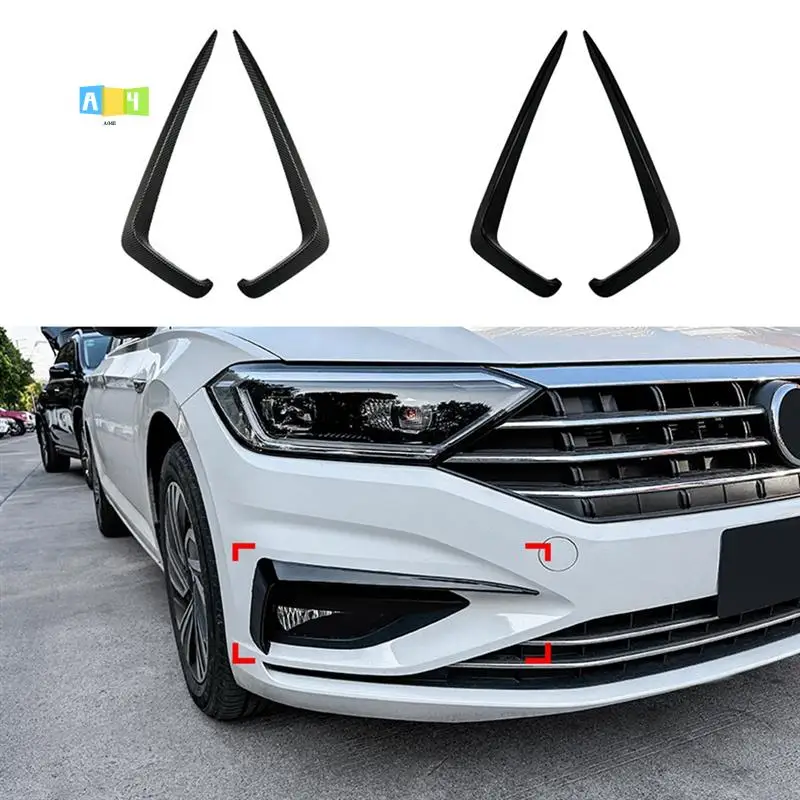 

A04E-2Pcs Car Front Bumper Splitter Spoiler Decorative Trims Fog Light Canard For VW Jetta MK7 2019-2021