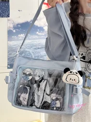Korean Style Large Capacity Student Class Single Shoulder Bag Women's Cute Girl Transparent Pain Bag Versatile Crossbody Bag ...