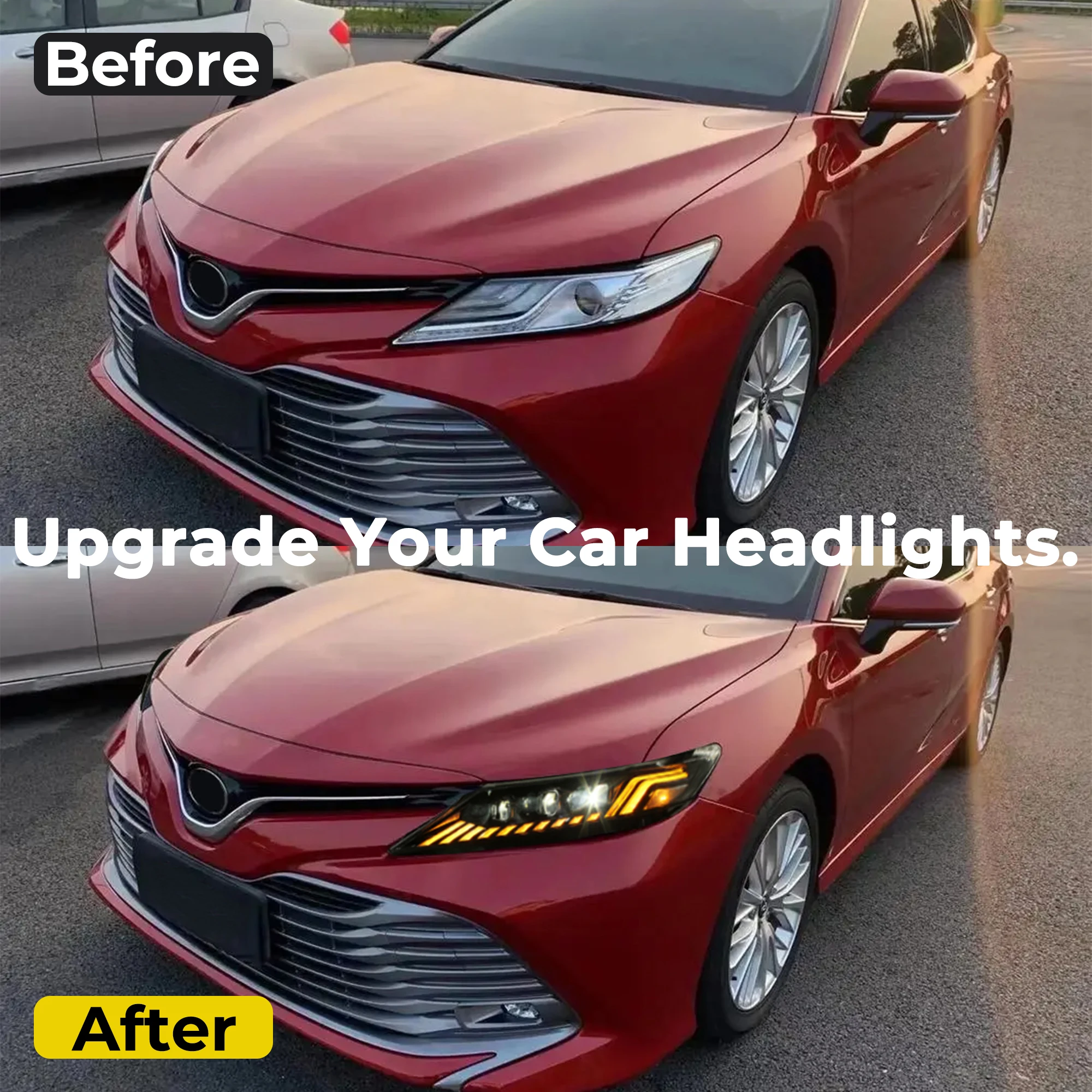 Auto Lighting Systems HRS Car Front Light LED Headlight for Toyota Camry 2018 2019 2020 2021 2022 XSE XLE Head Lamp