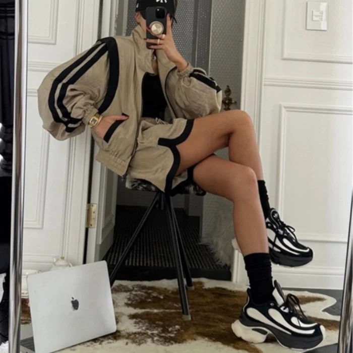 Korean Style Fashionable Short Pants Set Women's Autumn Collection Two-Piece Set Eco-Friendly Regenerated Cellulose Fiber