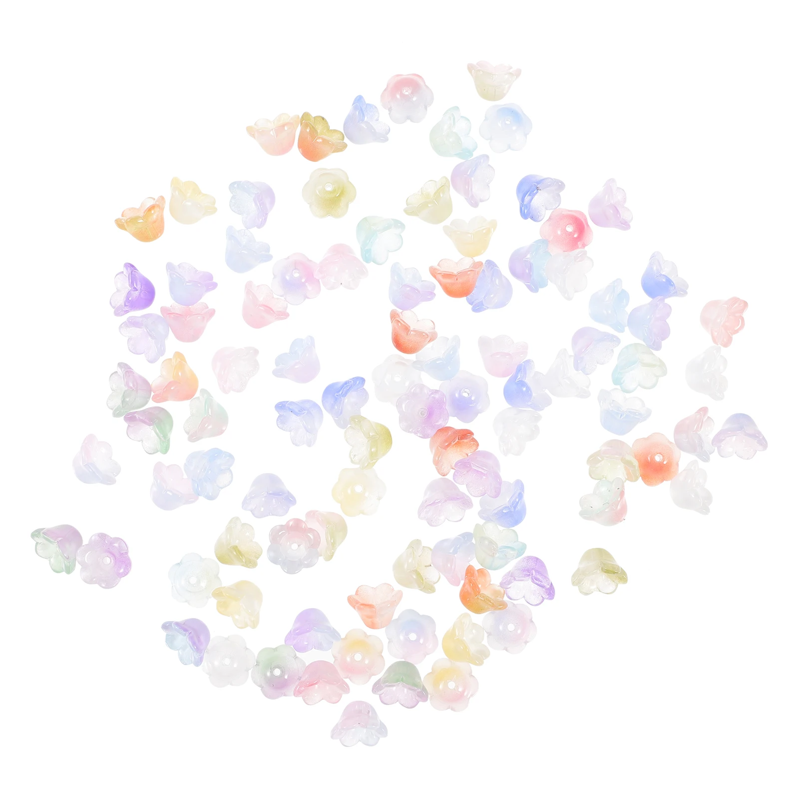 

100pcs Glass Flower Beads for Bracelets Necklaces DIY Jewelry Making Projects Mixed Color Small Hole Smooth Sturdy Lightweight