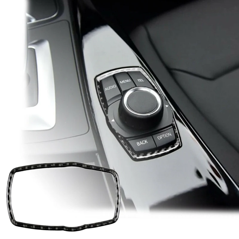 Car Multimedia Button Frame Cover Car Interior Stickers Carbon Fiber Frame Sticker For BMW F10 F20 F30 F34 F07 F25 F26 F15 F16