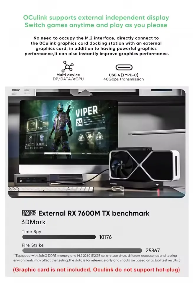 Topton Mini PC Gamer Oculink AMD Ryzen AI 9 HX 370 365 7 pro 360 USB4.0 2xDDR5 2xPCIe4 Windows 11 WiFi6 Desktop Gaming Computer