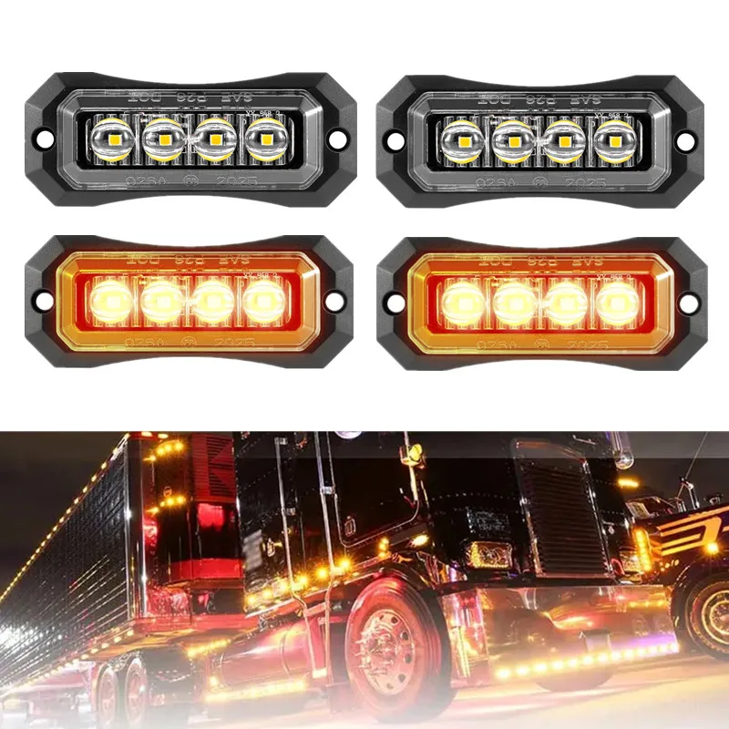 

4PCS Car External Marker Lights Trailer Bus Truck Indicator Tail Warning Lamp 12V-24V Lorry Side Lights Signal Position Lights