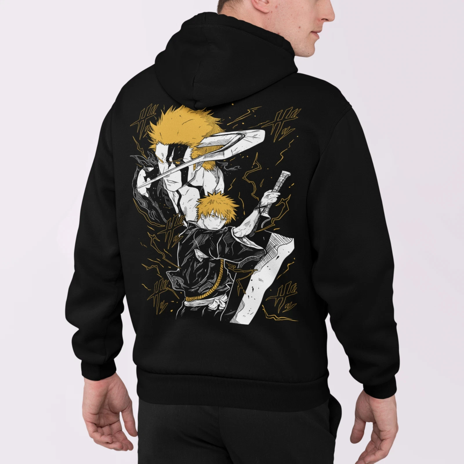 

Ichigo Kurosaki Hoodie Rukia Zaraki Bankai Aizen Bleach Anime Hooded Sweatshirt Limited Edition Collection
