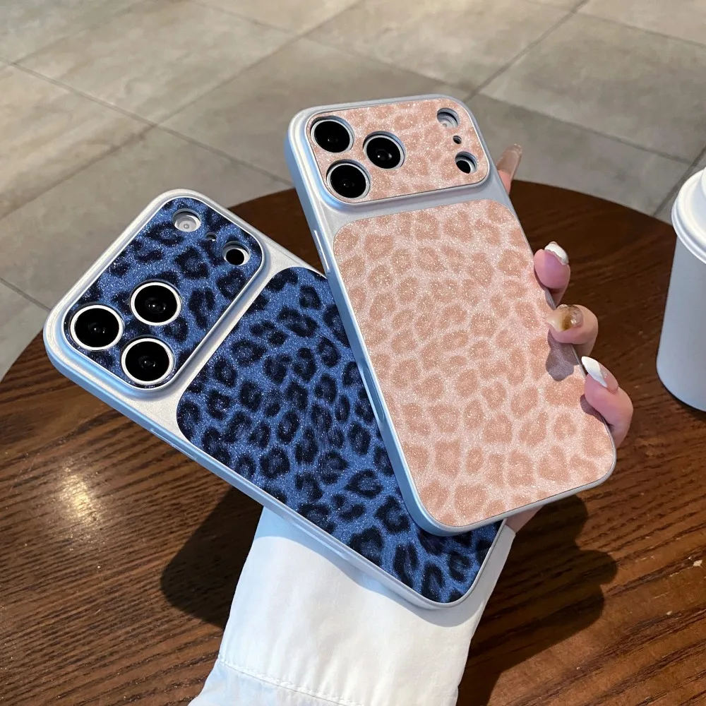 Leopard Print Window Phone Case For iPhone 17 16 15 14 13 12 11 Pro Max Back Cover Lens Protective Cases For iPhone 17Pro Max