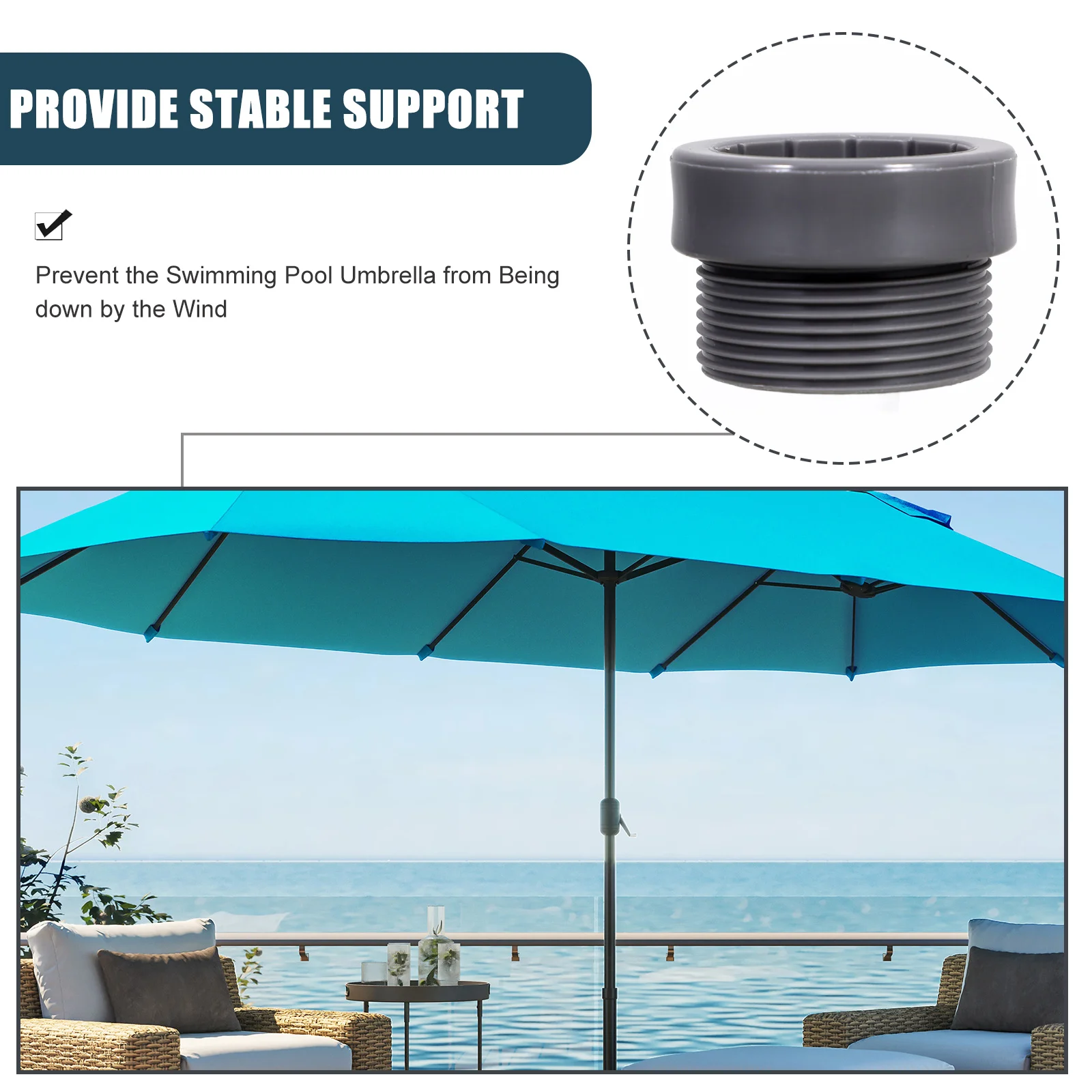 Swimming Pool Umbrella Stabilizer Heavy Duty Base Adapter Patio Pole Extension Floating Outdoor hole pool stabilizer patio