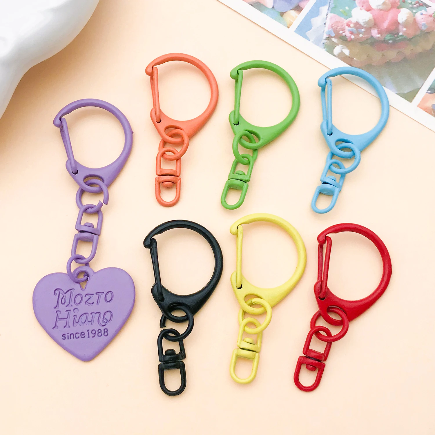 30pcs 18x41mm Zinc Alloy Paint D-Shaped Buckle With 8-Character Universal Buckle Dog Buckle DIY Key Chain Bag Pendant view 6