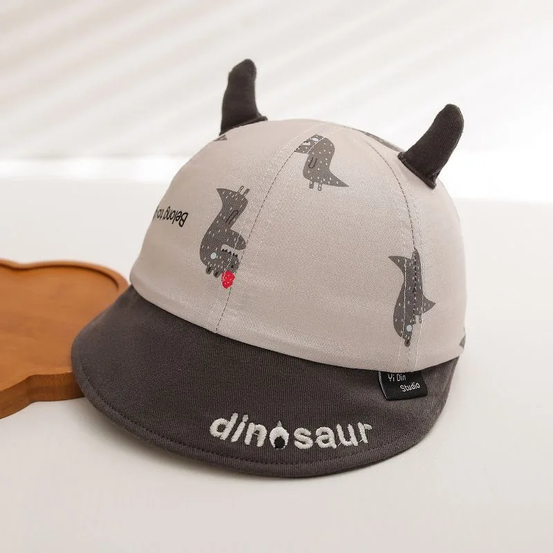 Baby three-dimensional printed small dinosaur soft brimmed baseball cap with patchwork embroidery and cute and playful design view 4