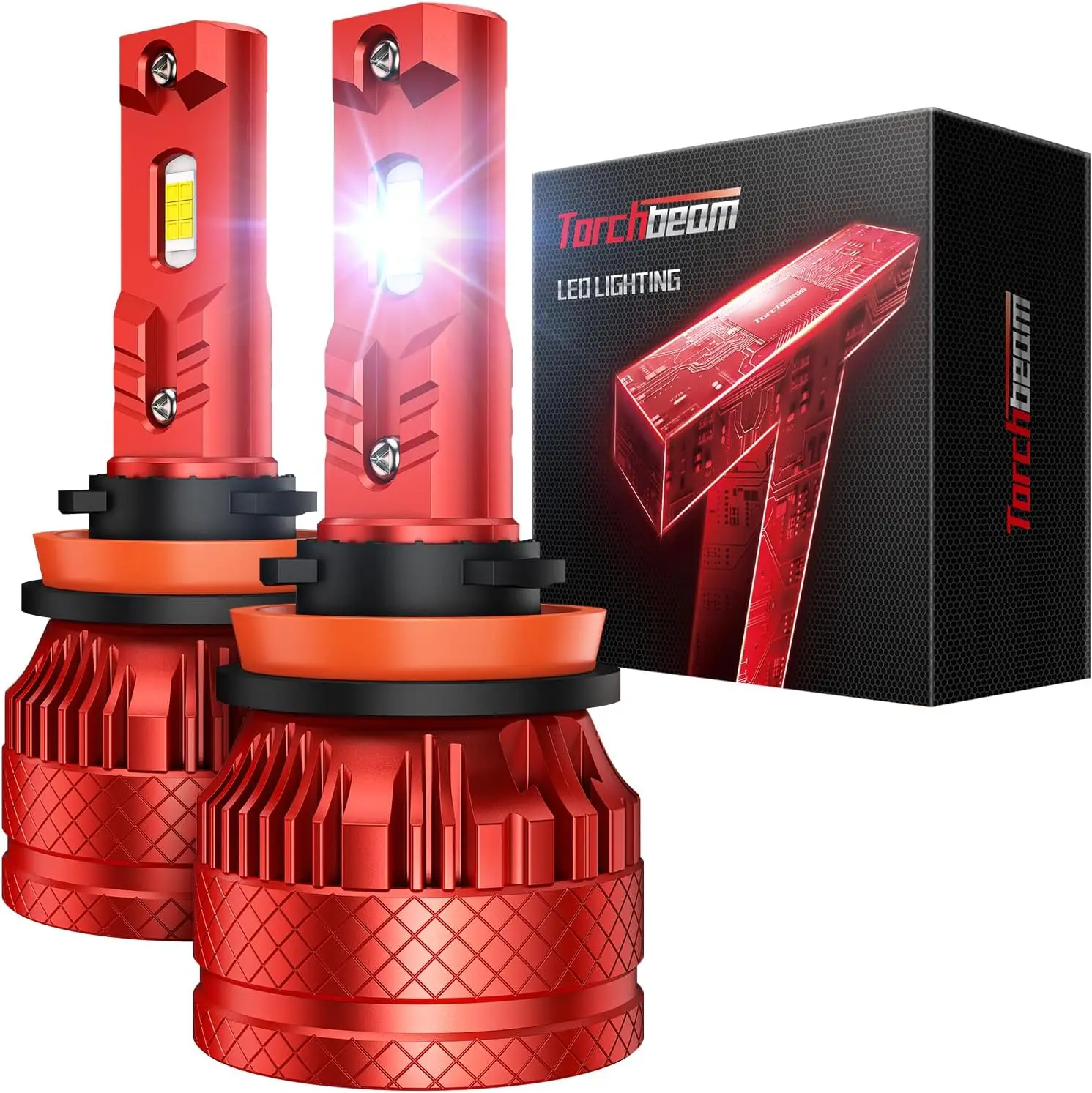 

H11/H8 LED Bulbs, 1000% Brighter, 6500K Cool White, Cooling Fan, IP68 Waterproof, Plug-N-Play, Pack of 2