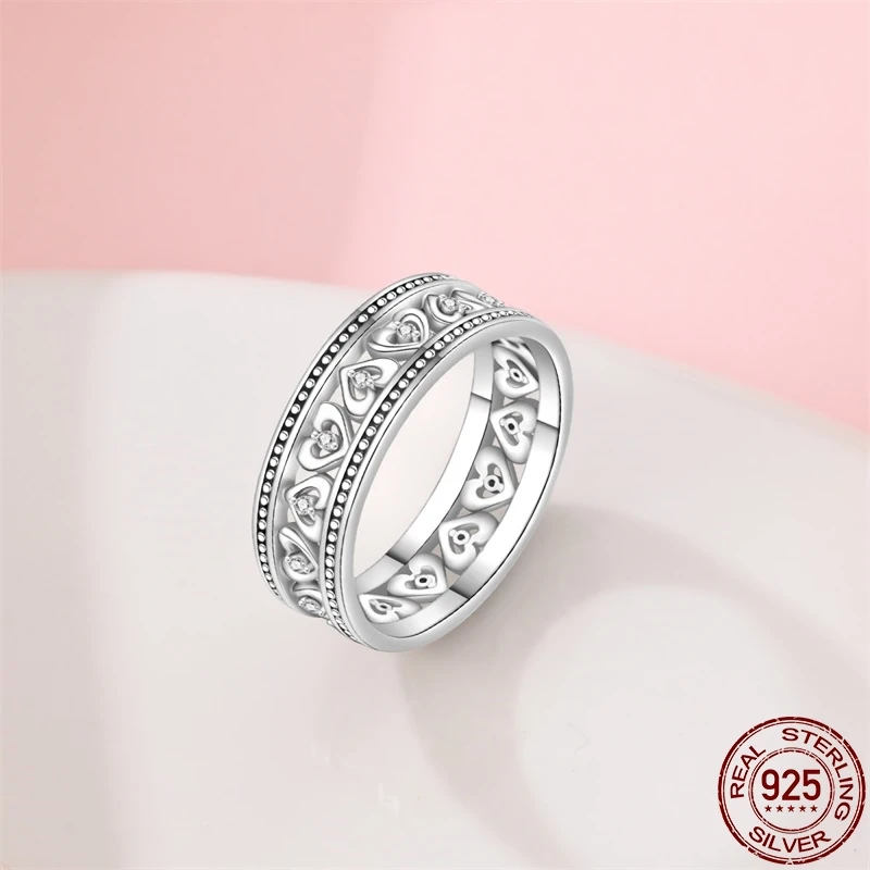 خواتم S925 من الفضة الإسترليني للنساء ، خاتم على الطراز الكلاسيكي ، صناعة المجوهرات ، تصميم بسيط ، الاتجاه ، ساخن ، من من من الفضة الإسترلينية #5