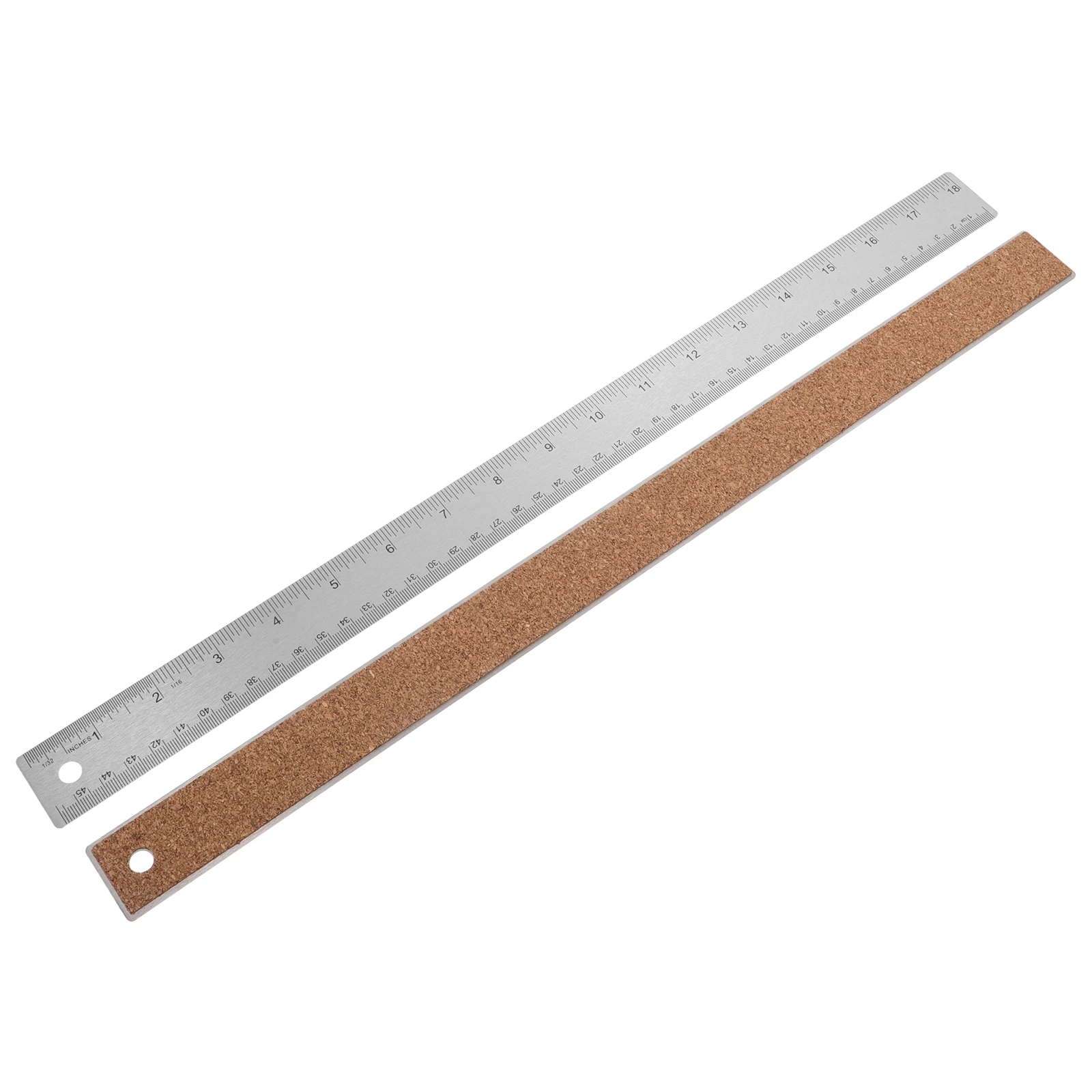 

2Pcs 18 Inch Stainless Steel Metal Ruler Set Cork Backing Non Slip Dual Scale Inch Cm Architecture Drafting Student Supplies